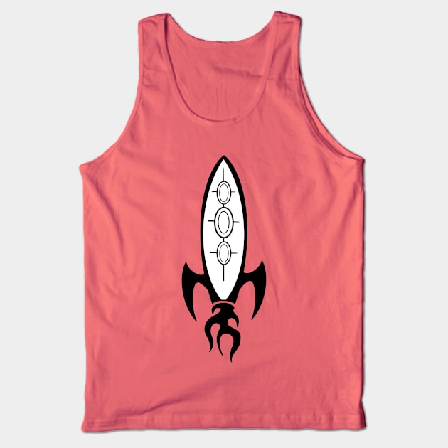 Mid Century Modern Art Rocket Tank Top by Surly